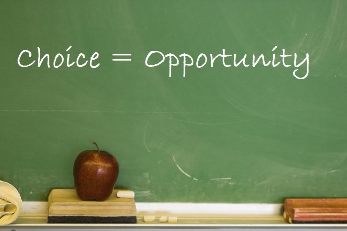 choice = opportunity on chalkboard