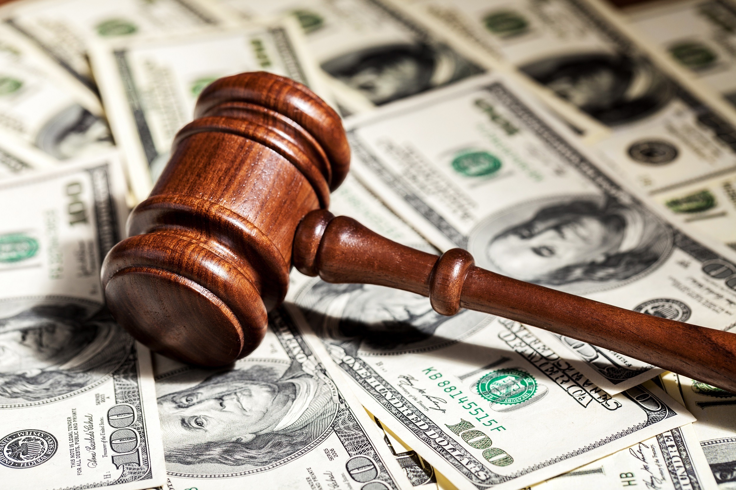 gavel and money